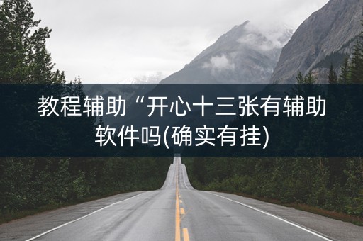 教程辅助“开心十三张有辅助软件吗(确实有挂)