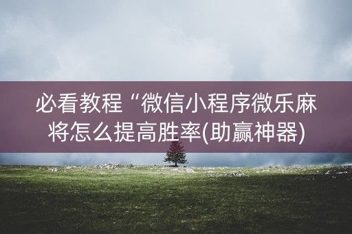 必看教程“微信小程序微乐麻将怎么提高胜率(助赢神器)