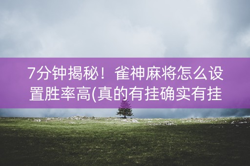 7分钟揭秘！雀神麻将怎么设置胜率高(真的有挂确实有挂)