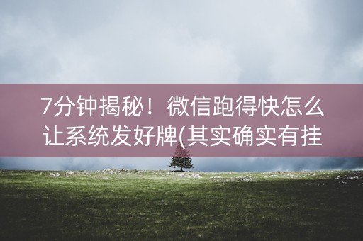 7分钟揭秘！微信跑得快怎么让系统发好牌(其实确实有挂)