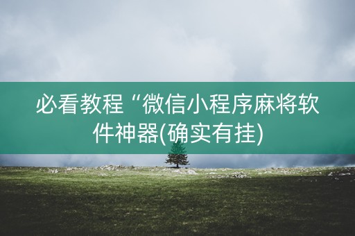 必看教程“微信小程序麻将软件神器(确实有挂)