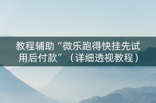 教程辅助“微乐跑得快挂先试用后付款”（详细透视教程）-哔哩哔哩