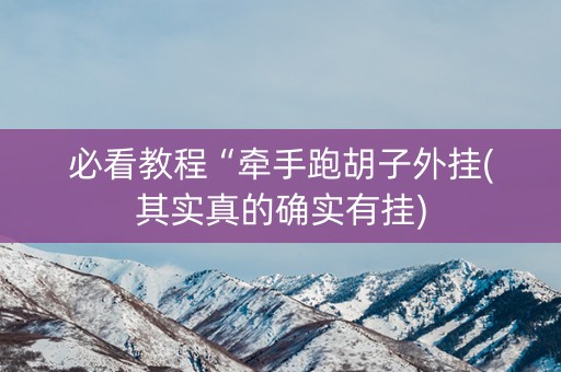 必看教程“牵手跑胡子外挂(其实真的确实有挂)