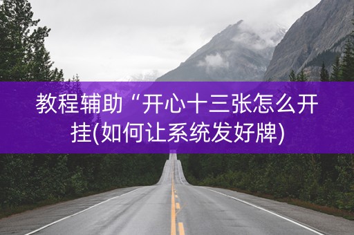 教程辅助“开心十三张怎么开挂(如何让系统发好牌)