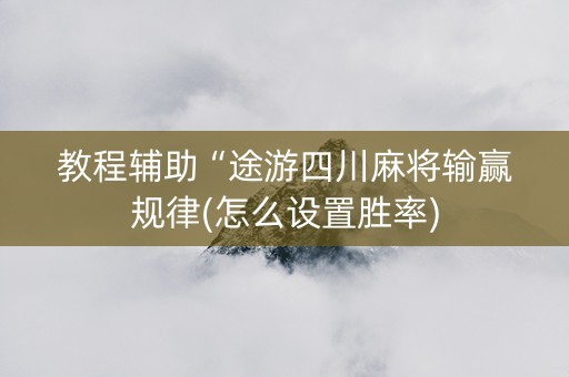 教程辅助“途游四川麻将输赢规律(怎么设置胜率)