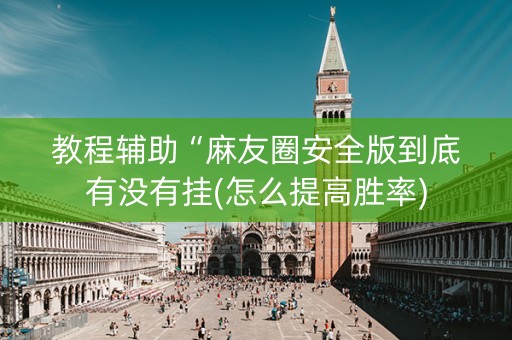 教程辅助“麻友圈安全版到底有没有挂(怎么提高胜率)