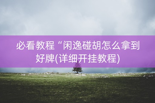 必看教程“闲逸碰胡怎么拿到好牌(详细开挂教程)