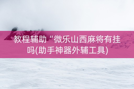 教程辅助“微乐山西麻将有挂吗(助手神器外辅工具)