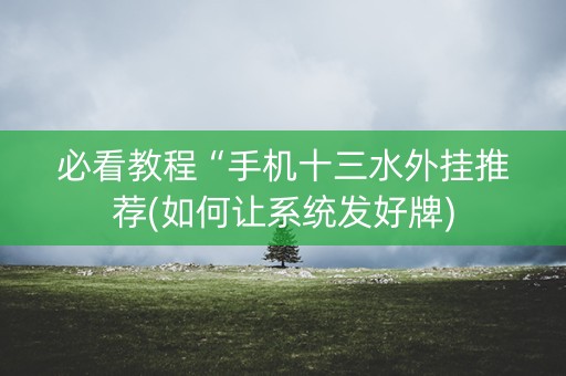 必看教程“手机十三水外挂推荐(如何让系统发好牌)