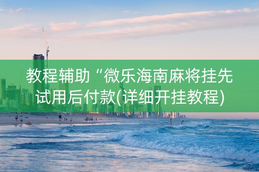 教程辅助“微乐海南麻将挂先试用后付款(详细开挂教程)