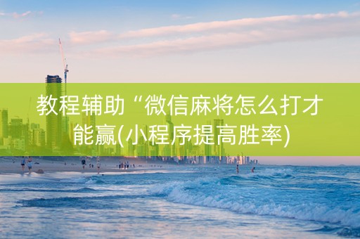 教程辅助“微信麻将怎么打才能赢(小程序提高胜率)