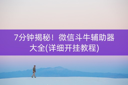 7分钟揭秘！微信斗牛辅助器大全(详细开挂教程)