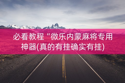必看教程“微乐内蒙麻将专用神器(真的有挂确实有挂)