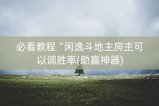 必看教程“闲逸斗地主房主可以调胜率(助赢神器)