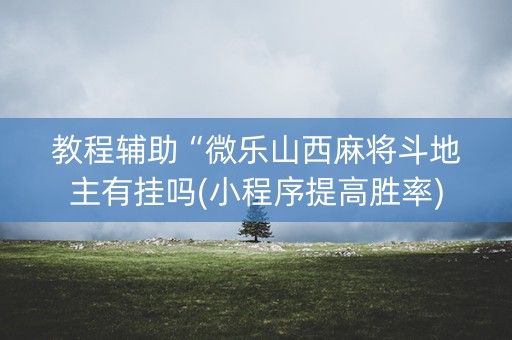 教程辅助“微乐山西麻将斗地主有挂吗(小程序提高胜率)