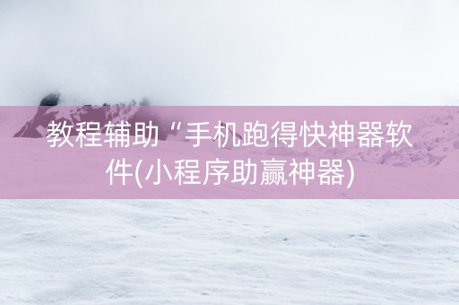 教程辅助“手机跑得快神器软件(小程序助赢神器)