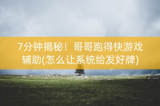 7分钟揭秘！哥哥跑得快游戏辅助(怎么让系统给发好牌)
