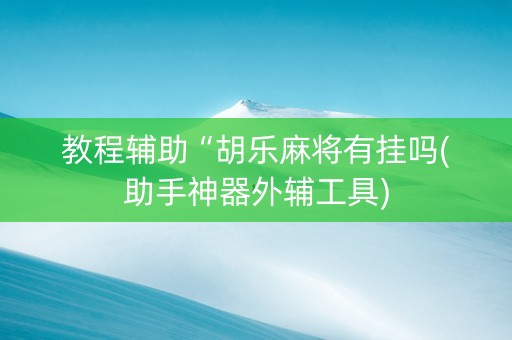 教程辅助“胡乐麻将有挂吗(助手神器外辅工具)