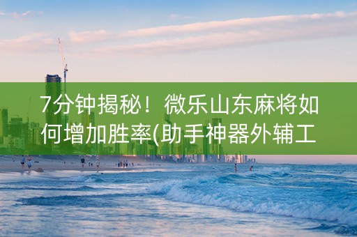 7分钟揭秘！微乐山东麻将如何增加胜率(助手神器外辅工具)