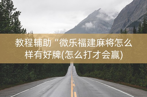 教程辅助“微乐福建麻将怎么样有好牌(怎么打才会赢)