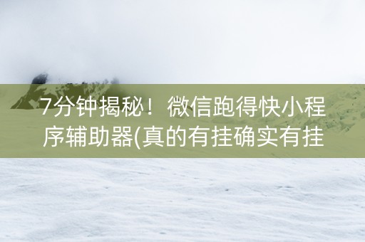 7分钟揭秘！微信跑得快小程序辅助器(真的有挂确实有挂)
