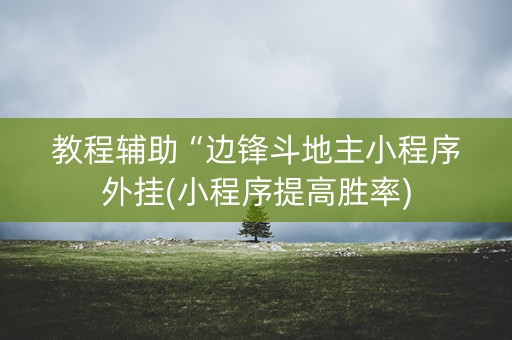 教程辅助“边锋斗地主小程序外挂(小程序提高胜率)