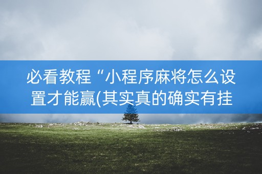必看教程“小程序麻将怎么设置才能赢(其实真的确实有挂)