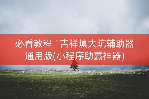 必看教程“吉祥填大坑辅助器通用版(小程序助赢神器)