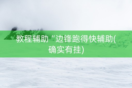 教程辅助“边锋跑得快辅助(确实有挂)