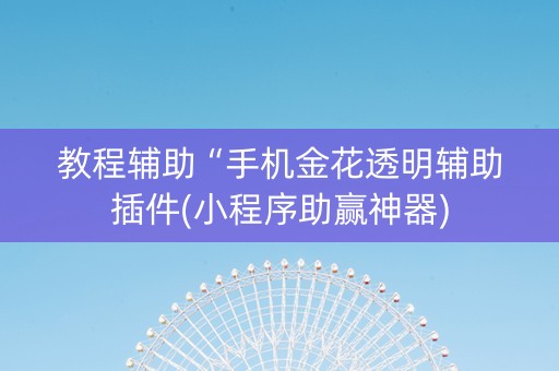 教程辅助“手机金花透明辅助插件(小程序助赢神器)