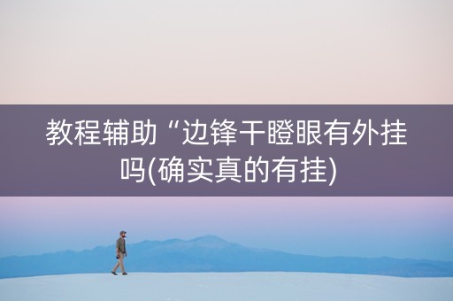 教程辅助“边锋干瞪眼有外挂吗(确实真的有挂)