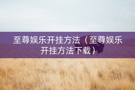 至尊娱乐开挂方法（至尊娱乐开挂方法下载）