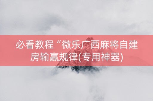 必看教程“微乐广西麻将自建房输赢规律(专用神器)