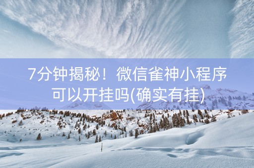 7分钟揭秘！微信雀神小程序可以开挂吗(确实有挂)