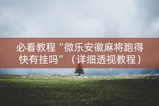 必看教程“微乐安徽麻将跑得快有挂吗”（详细透视教程）-哔哩哔哩