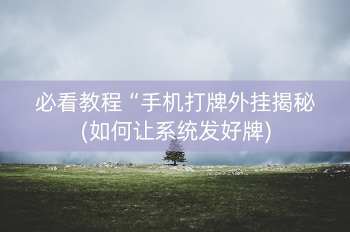 必看教程“手机打牌外挂揭秘(如何让系统发好牌)