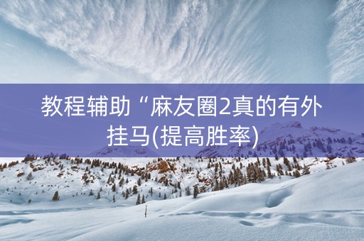 教程辅助“麻友圈2真的有外挂马(提高胜率)