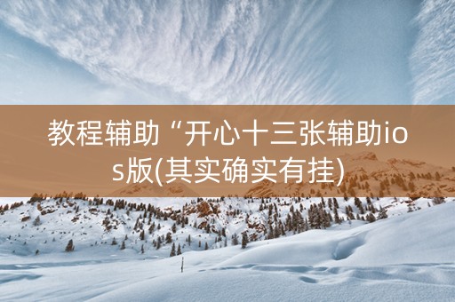 教程辅助“开心十三张辅助ios版(其实确实有挂)