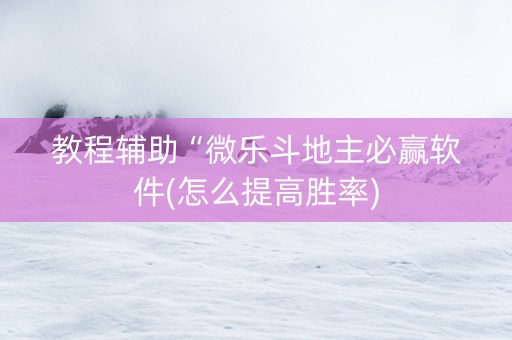 教程辅助“微乐斗地主必赢软件(怎么提高胜率)