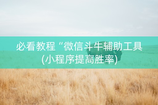 必看教程“微信斗牛辅助工具(小程序提高胜率)
