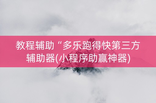 教程辅助“多乐跑得快第三方辅助器(小程序助赢神器)