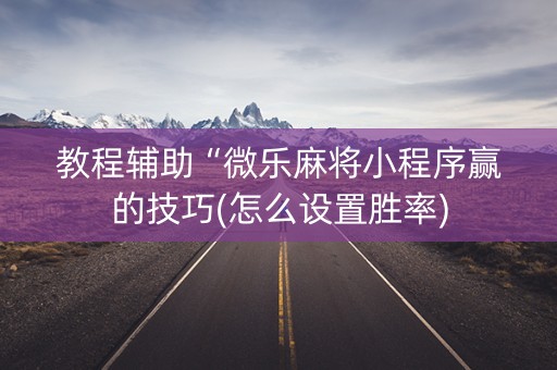 教程辅助“微乐麻将小程序赢的技巧(怎么设置胜率)