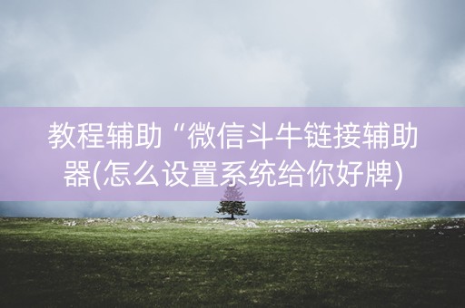 教程辅助“微信斗牛链接辅助器(怎么设置系统给你好牌)