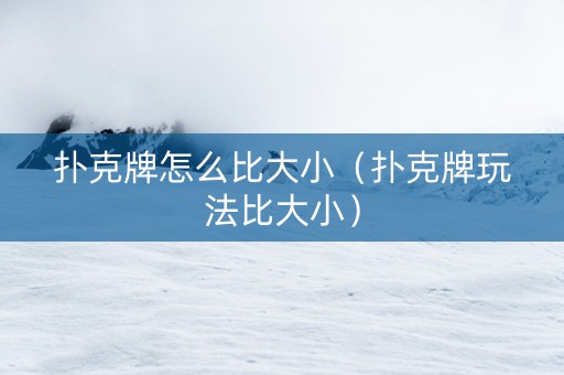 扑克牌怎么比大小（扑克牌玩法比大小）