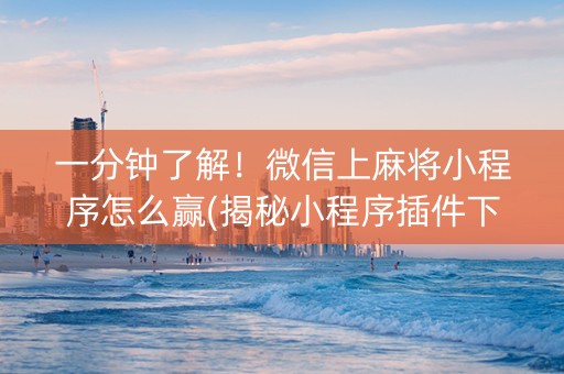 一分钟了解！微信上麻将小程序怎么赢(揭秘小程序插件下载)
