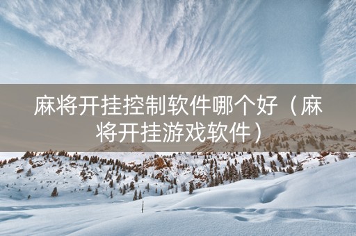 麻将开挂控制软件哪个好（麻将开挂游戏软件）
