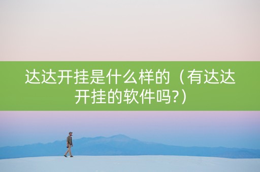 达达开挂是什么样的（有达达开挂的软件吗?）