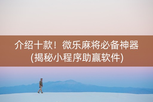 介绍十款！微乐麻将必备神器(揭秘小程序助赢软件)