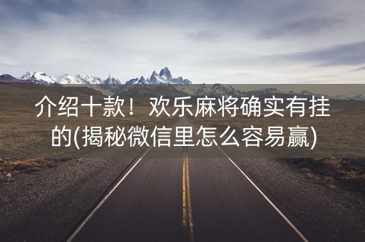 介绍十款！欢乐麻将确实有挂的(揭秘微信里怎么容易赢)