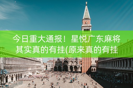 今日重大通报！星悦广东麻将其实真的有挂(原来真的有挂)